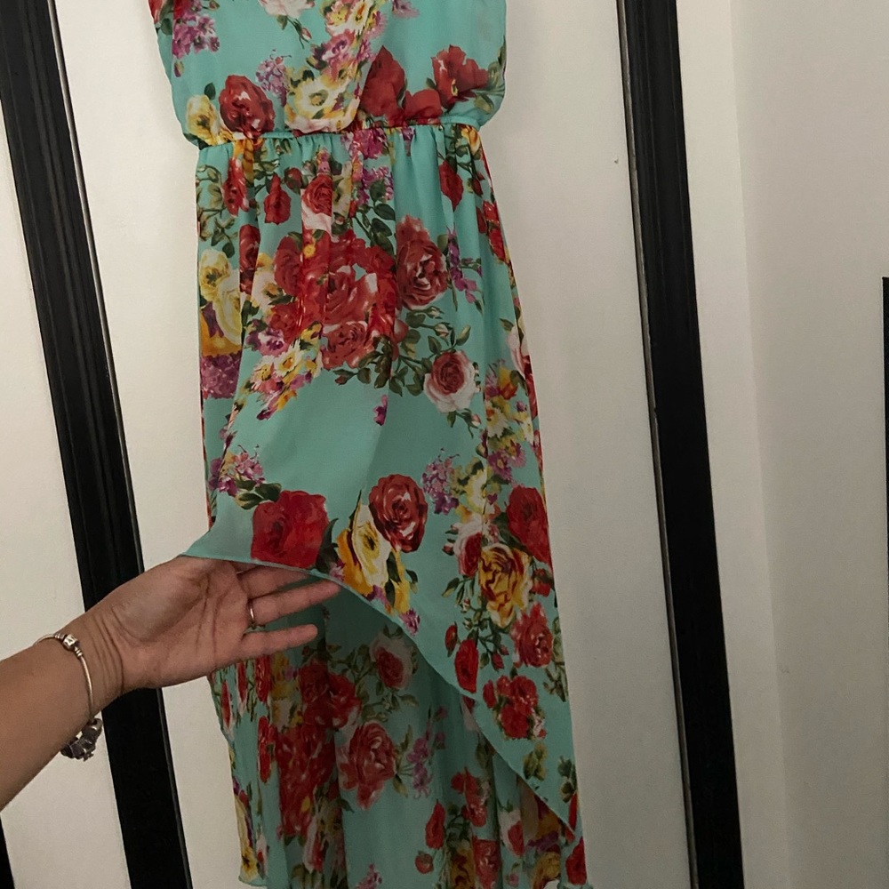 Forever 21 Flower Hi Low Long Dress S